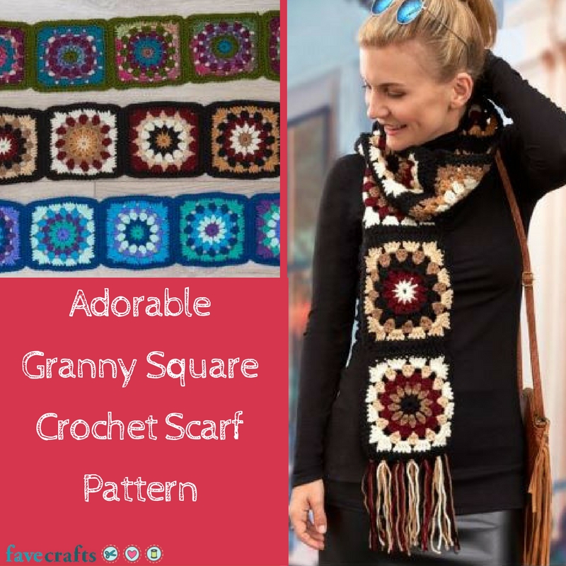 Adorable Granny Square Scarf + 10 More Uses for Granny Squares - FaveCrafts